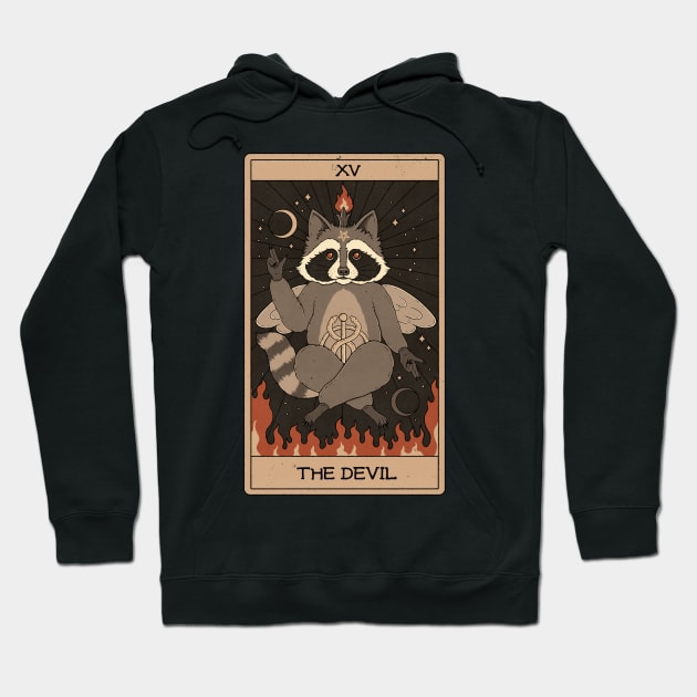 The Devil -  Raccoons Tarot Hoodie by thiagocorrea